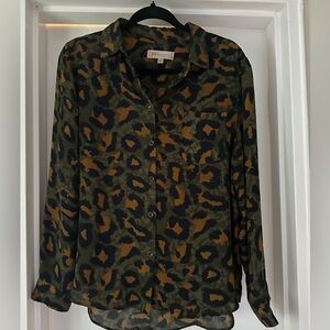 Philosophy - Animal Print Button-Up Blouse